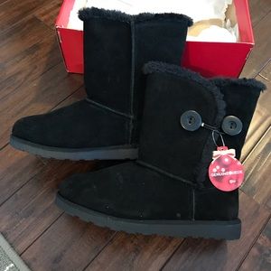 Genuine Suede Short Black boots